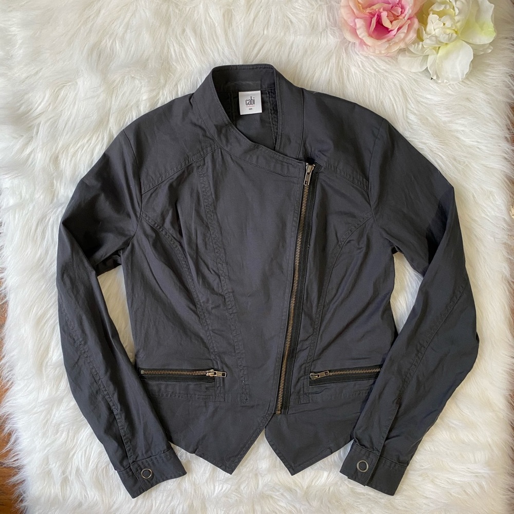 CAbi Jacket zippers Blue Black Small